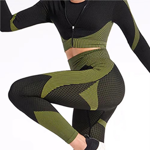 Conjunto de Ropa Deportiva para Mujer, Leggings de Yoga Transpirables y Ligeros, Conjunto de Brasier sin Costuras con Cintura Elástica y Diseño Sólido - Product Image 2