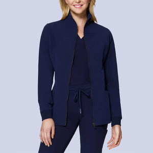Chaqueta Médica Azul Marino para Mujer, con Cierre Completo, Tejida en Poliéster, con Detección de Agujas y Bolsillos - Product Image 5