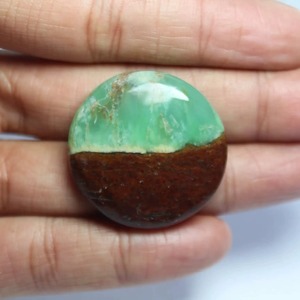 Pendentif en Chrysoprase Naturelle de Haute Qualité, Cabochon Bio de Qualité Supérieure, Effet Œil de Chat, Non Encapsulé (pour encapsulation ou huile) - Product Image 2
