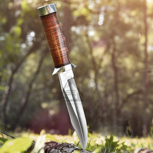 Couteaux de camping multi-usages robustes en gros avec manche en bois et lame en acier inoxydable - Personnalisable OEM - Product Image 6