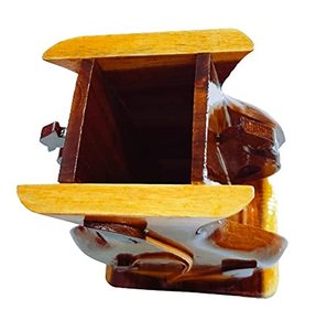 Hand Carved Wooden Pen Cutlery Holder Stylish <b>Desk</b> Organizer for Office <b>Study</b> Table | Multipurpose Stationery Stand - Product Image 4
