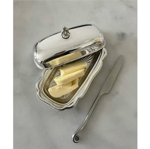 Mantequillera Minimalista de Acero Inoxidable con Acabado Plateado, Apta para Alimentos, Decorativa, para Servir en Casa o en Restaurantes, Apta para Lavavajillas - Product Image 2