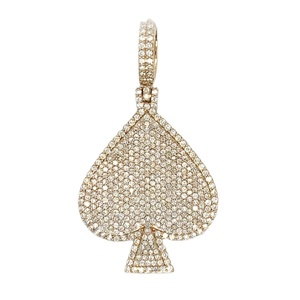 Prix de gros argent Sterling 925 nouvelle feuille fantaisie plaqué or jaune griffe réglage Hip Hop entièrement glacé Moissanite pendentif - Product Image 1