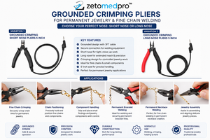 Pince à sertir pour bijoux permanents, soudure de chaînes fines, avec câble de 3 pieds, à bec court et à bec long, Zetomed Pro - Product Image 3