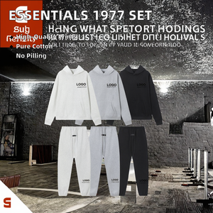 Conjunto de Sudadera con Capucha y Pantalones Deportivos para Hombre, Otoño Invierno, Corte Holgado, Estilo Urbano, con Bolsillos, 100% Algodón - Product Image 2