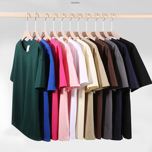 T-shirt personnalisé en coton 100% écologique, tissu éponge 200 g/m², séchage rapide, col montant, épaules tombantes, coupe oversize, grandes tailles pour hommes - Product Image 1