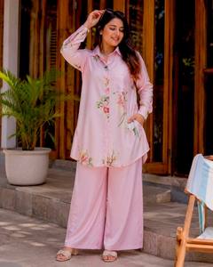 Ensemble pantalon et kurta en coton à imprimé floral pour femmes, coupe ample, longueur cheville, tenue décontractée d'été, style Inde Pakistan - Product Image 4