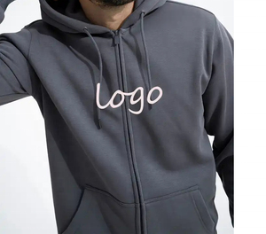 Men's Full Zip Winter Cotton Hoodie High Quality Windproof Eco-Friendly Gym Active Wear Custom Logo Design Printed Zip-Up Hoodie - Product Image 2