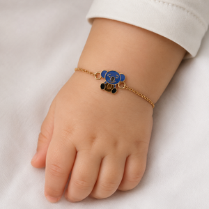 18kt Gold Koala <b>Bear</b> Charm Chain Bracelet High Polish Enamel Fashion Jewelry for Girls Kids Daily Wear Party Gift <b>Cute</b> Animal - Product Image 1