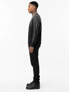 Sweat-shirt à col rond pour homme avec strass, style hip-hop, coupe ample, tricoté noir, coupe classique, pour l'automne, sweats à capuche avec strass - Product Image 6