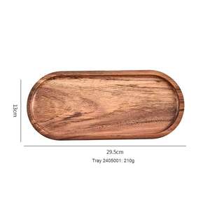 Bandeja de servir contemporánea de madera de acacia para el desayuno en la cama con elegante artesanía. - Product Image 4
