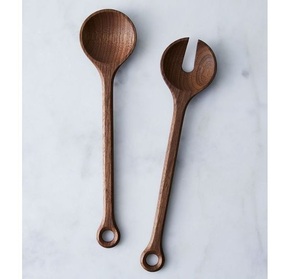 Juego de 2 Servidores de Ensalada de Madera de Acacia, Diseño Único, Moderno y Popular, Accesorios de Cocina - Product Image 2