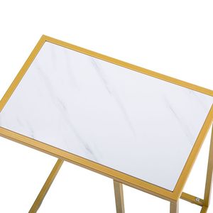 Eco-Friendly <b>White</b> <b>Marble</b> C-Shaped Couch <b>Side</b> <b>Table</b> Nesting End <b>Table</b> for Living Room Bedroom Durable Stylish Next Sofa <b>Table</b> - Product Image 5
