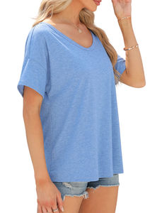 Camisetas Azules de Alta Calidad para Mujer, Estampado Geométrico, Sublimación, Tallas Grandes, Blusas y Camisas Lisas, Ropa de Marca - Product Image 3