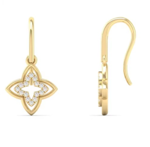 Ensemble de bijoux ethniques en or personnalisés, pendentif floral en diamant naturel 0,48 CT, boucles d'oreilles, bague pour femme, cadeau - Product Image 1
