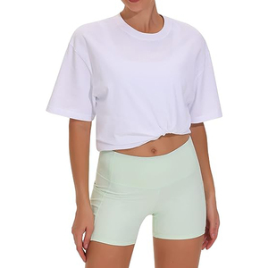Camisetas Deportivas de Verano para Mujer, Estilo Vintage, Secado Rápido, para Yoga, Gimnasio, al Aire Libre, con Logotipo Personalizado, 100% Algodón - Product Image 3