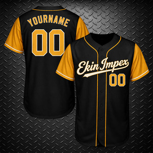Uniformes de Béisbol Personalizados, Ropa Deportiva Transpirable de Malla de Secado Rápido, Estampado por Transferencia de Calor, Franjas, Logotipo Cosido Personalizado para Hombre - Product Image 1