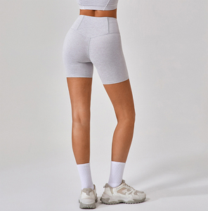 Shorts de yoga taille haute pour femme, sans couture, extensibles dans quatre directions, respirants, séchage rapide, en maille, pour fitness, entraînement, gym et cyclisme - Product Image 5