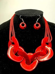 Collar de cadena cubana de aleación y acrílico, gargantilla grande de resina con diseño geométrico, collar de moda tipo babero - Product Image 4