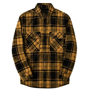 Camisa de Franela a Cuadros de Manga Larga para Hombre, de Alta Calidad, Corte Regular, Informal, de Algodón, con Botones - Product Image 1