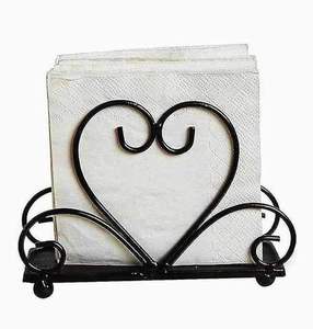 Creative 2 Slot Iron Napkin Holder with Round Base Rose Gold Copper <b>Paper</b> Dispenser Stand for <b>Kitchen</b> Countertop Napkin Holder - Product Image 3