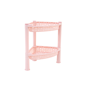 Estante de almacenamiento de plástico de doble nivel duradero, diseño multiusos para baño, cocina, sala de estar, apilable y versátil - Product Image 5