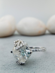 D'VINS JEWELS Bague de fiançailles et de mariage tendance en forme de coussin, taille brillante, or rose rempli, couleur D blanc, certifiée, avec diamant de laboratoire - Product Image 3