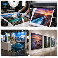 Rouleau de papier photo éco-solvant en gros, super brillant 260 g/m², imperméable, séchage instantané, pour impression photo et affiches, personnalisable OEM