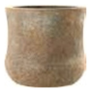 Jardinière ronde incurvée en pierre de grès marron Fiberstone Kansas 27, 27x27x27cm, petit pot de fleurs d'intérieur/extérieur, résistant aux intempéries, Vietnam - Product Image 1