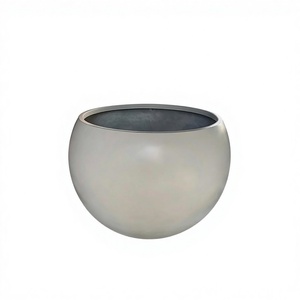 Pot de fleurs circulaire moderne et classique en fibre de verre léger et durable pour suspension extérieure et usage domestique - Product Image 2