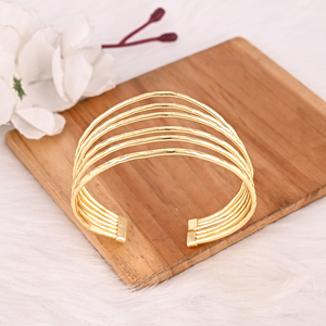 Bracelet manchette ouvert en laiton plaqué or fait main, élégant, multicouche, tendance, bijoux de mode pour femmes et jeunes filles, cadeau - Product Image 3