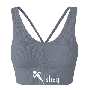 custom high impact fitness crop <b>top</b> sport bras gym black stretchy <b>cross</b> back breathable adjustable yoga sports bra - Product Image 3
