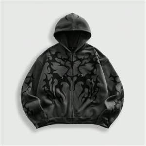 Sudadera con Capucha y Cremallera de Algodón Técnico de la Mejor Calidad, Bordada, Unisex, Estilo Urbano, Suave, Cómoda, Oversize, Ecológica - Product Image 1