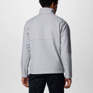 Chaqueta de Forro Polar Gris Claro para Hombre, Cuello Alto, Cierre de Cremallera, Resistente al Viento, Informal, para Otoño, Corte Regular, Color Sólido, Exterior de Poliéster - Product Image 2
