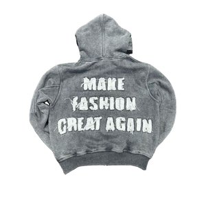 Sweat à capuche tricoté pour homme, style streetwear, avec détails déchirés, pour un look tendance et confortable - Product Image 2