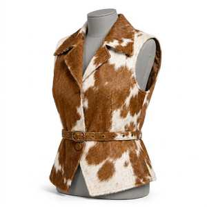 Chaleco de Cuero Genuino con Estampado a Cuadros y Piel Sintética para Hombre, Sin Cuello, con un Solo Botón, de Secado Rápido, Ropa Casual de Invierno - Product Image 4