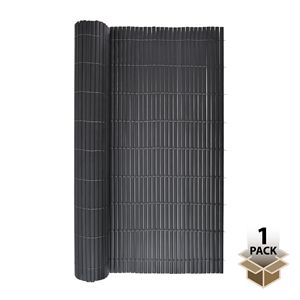 Panneau de clôture en plastique gris imitation bambou moderne, 6 pieds de haut x 10 pieds de long, pour la cour, le balcon, la maison, l'intimité - Product Image 1