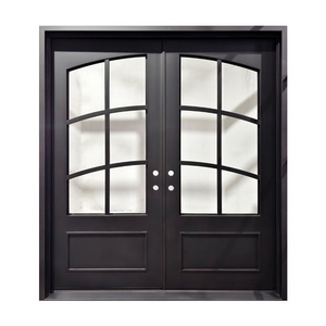 Premium artistic wrought iron main door – Rust-resistant powder coating – Easy installation – Exquisite glass detailing - Product Image 2