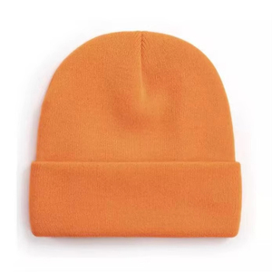 Unisex Striped Beanie <b>Hat</b> 100% Acrylic Knitted Winter Cap <b>Black</b> <b>White</b> Color Adult Size 56-58CM Casual Style - Product Image 2
