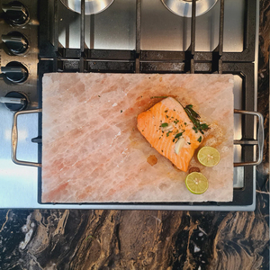 Wholesale New Natural Shape Refined Himalayan Salt Cooking Slab <b>Plates</b> Eco-Friendly Carved BBQ Grill <b>Rack</b> Tray Box OEM Service - Product Image 6