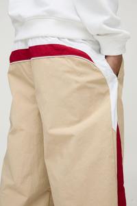 New Arrival 2026 Men's Beige <b>Harem</b> Pants With Red Side Stripe Elastic Waist Casual Autumn Wear Canvas Material Breathable Style - Product Image 5