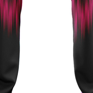 Pantalon de survêtement noir pour homme avec motif dégradé rose, taille élastique, décontracté, respirant, en polyester, idéal pour l'été - Product Image 2