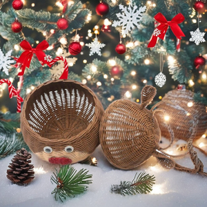 Handwoven Best Quality Rattan Reindeer Basket <b>Christmas</b> Gifts Storage <b>Boxes</b> Vintage Style Best Choice for <b>Christmas</b> Gift Decor - Product Image 6