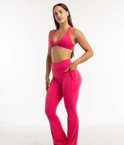 Women's High Waist Flare Yoga Pants V Cross Bootcut Active Leggings Spandex Dress Pants Elastic Waist - Product Image 3