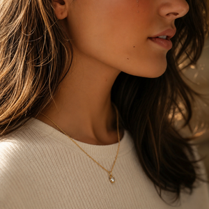 14K Gold Plated Baguette Cut Moissanite Pendant Necklace Vintage Star <b>Frame</b> Link Chain Geometric Design for Women's Engagement - Product Image 3