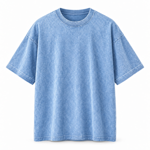 เสื้อยืดคอเต่าแขนสั้นทรงโอเวอร์ไซส์สำหรับผู้ชาย สีพื้น ผ้าฝ้าย 100% แบบถัก ทรงพอดีตัว ผ้าเจอร์ซีย์แบบซักแล้ว - Product Image 4