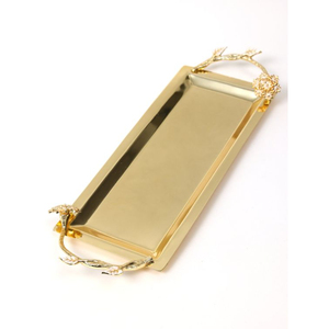 Elegante Bandeja de Aluminio Dorado con Detalles Florales, Perfecta para Servir Comida Caliente, Postres, Bodas, Inauguraciones de Casa - Product Image 3