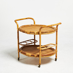 Natural rattan drink carts hand-made serving cart home bar drinks trolley decorative food trolleys - Product Image 2