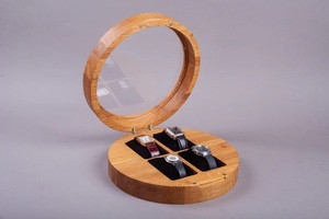 Personalized Eco Friendly Durable Oak Wood Watch Box Modern Jewelry Organizer <b>Cushions</b> Watch Case Gift Box Watch Holder for Home - Product Image 2