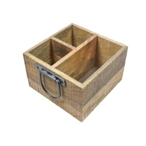 Nouveauté : Porte-couverts en bois artisanal de style américain, durable, pour mariage, dîner, cuisine, avec plusieurs compartiments de rangement - Product Image 5